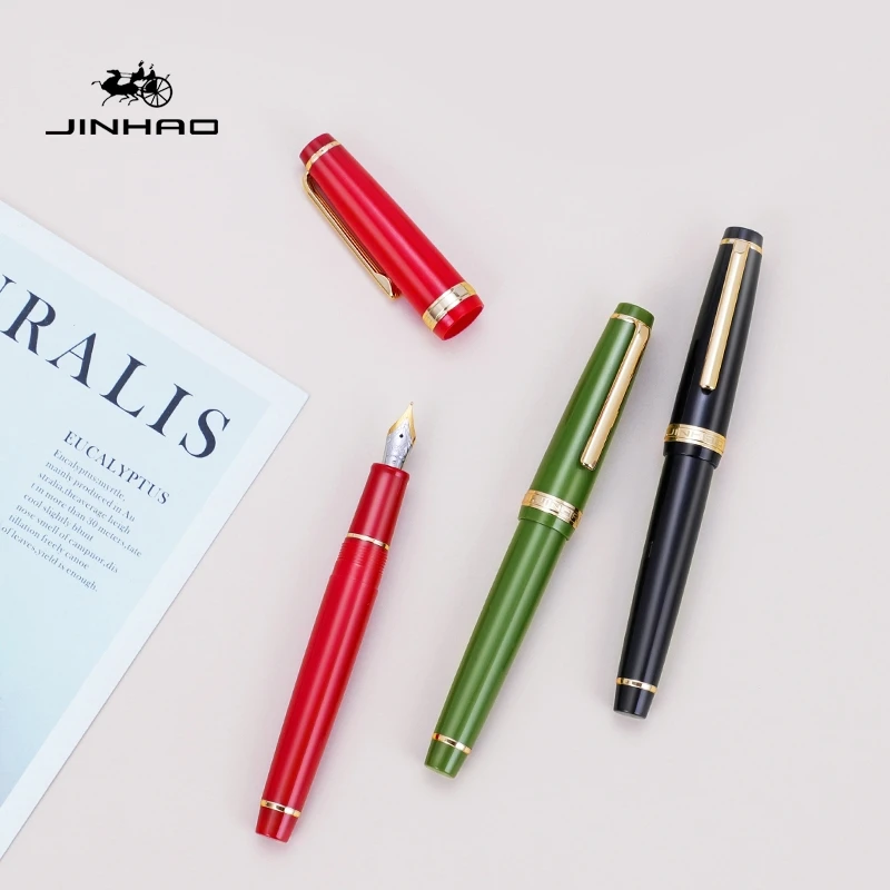 16 Styles Jinhao 82 Series Fountain Pen Acrylic F 0.5mm Nib School Office Supplies Business Writing Ink Pens Gold/Silver Clip