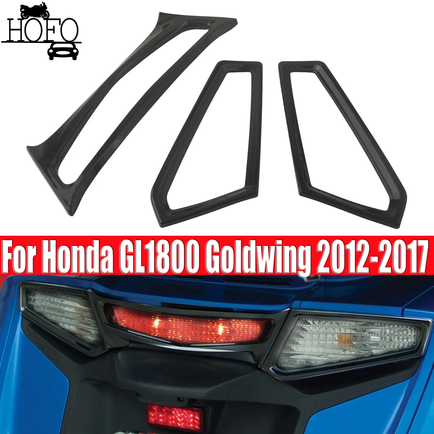 

3PCS Taillight Lens Accent Trim Motorcycle For Honda GL1800 Goldwing 2012-2017