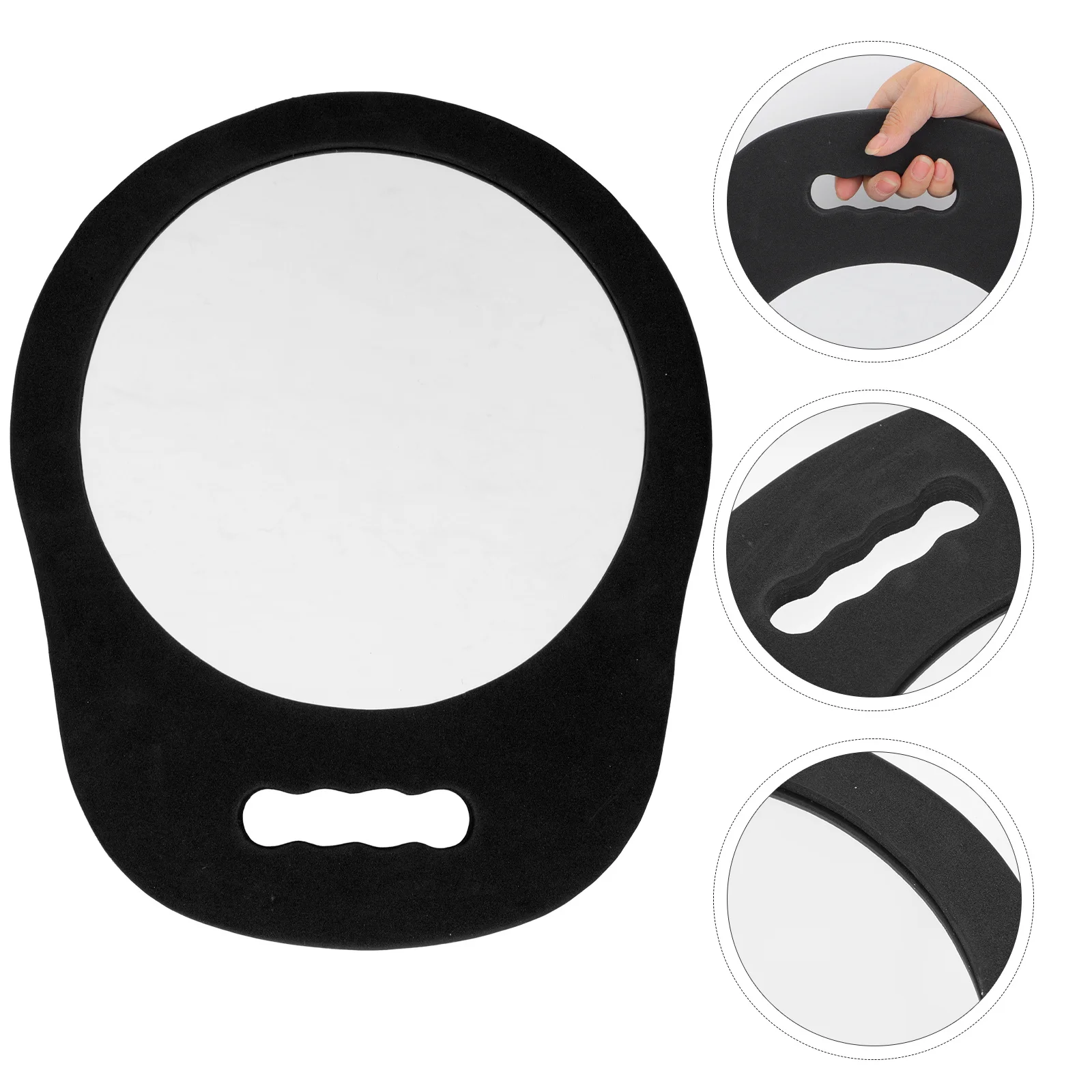 Ronde schuimspiegel Compact handontwerp voor salon Haarstyling Make-uptoepassing Reizen Buiten Thuis Dagelijks gebruik