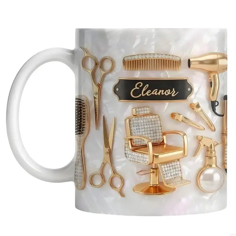 Haircut Theme Porcelain Cup Comfortable Grip Easy To Cleaning Ceramic Mug （Customization not supported）