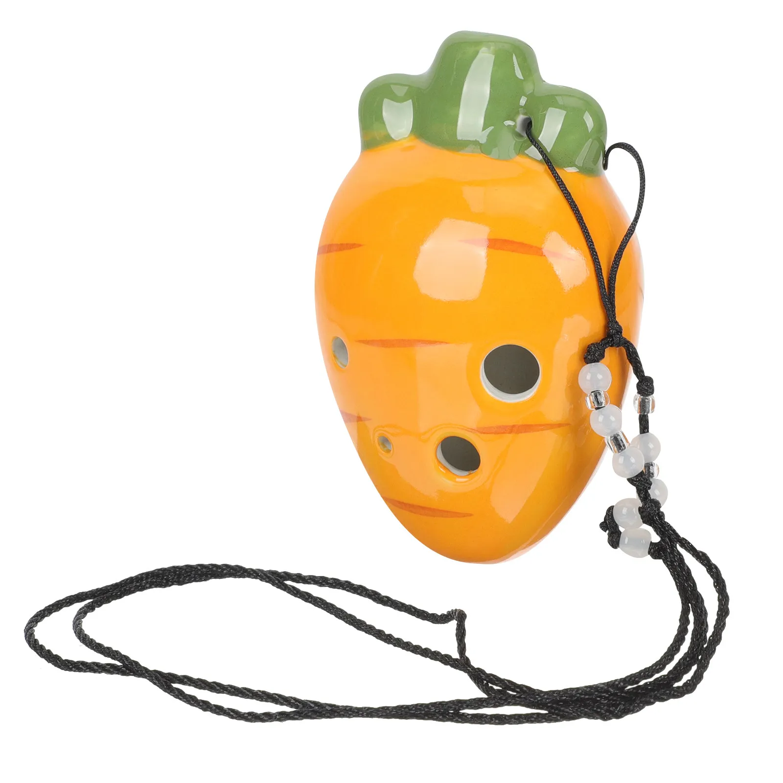 

Ceramic 6 Holes Ocarina Carrot Shape Beginner Practice Portable Musical Instrument for Kids and Adults Carrot Shaped Ocarina