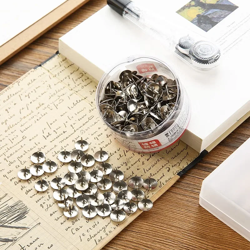 M & G 300 ชิ้นชุบนิกเกิล Pushpins Corkboard กดเล็บอุปกรณ์สํานักงาน I - Nail Photo Nails