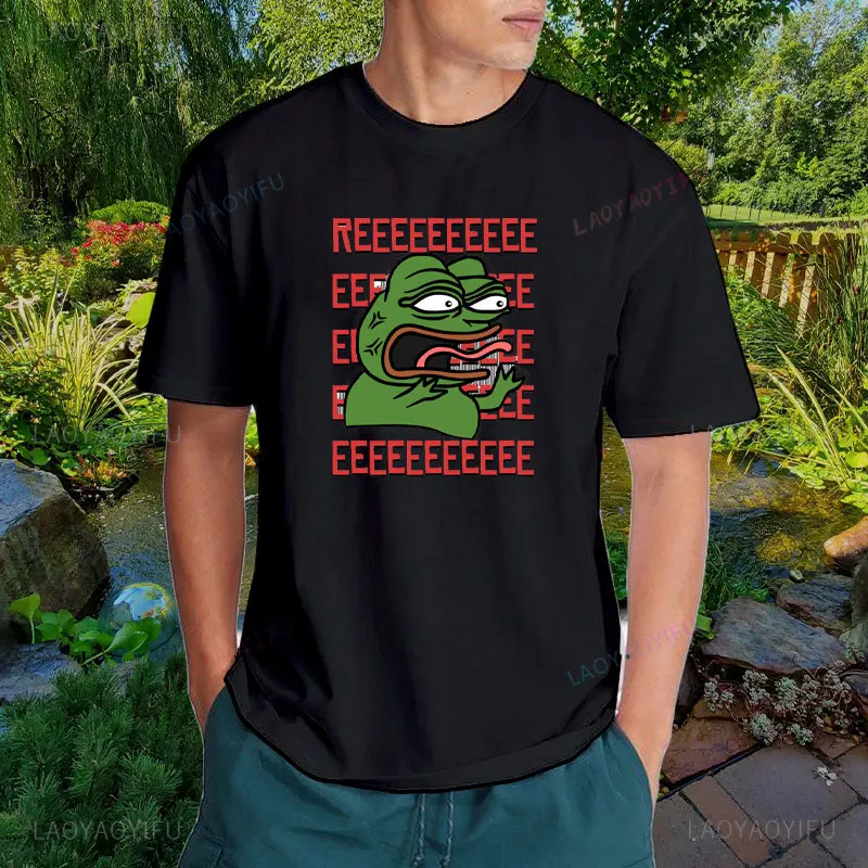 Fashion Humor New Pepe Frog Printed T-shirt Street Punk Cool Men Casual Short Sleeves Summer Casual Women Cotton T Shirt