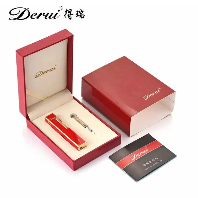 Derui Mini Metal Retro Grinding Wheel Gas Lighter Lady Side Sliding Lighter Open Flame High-end Boutique Cigarette Lighter Gift