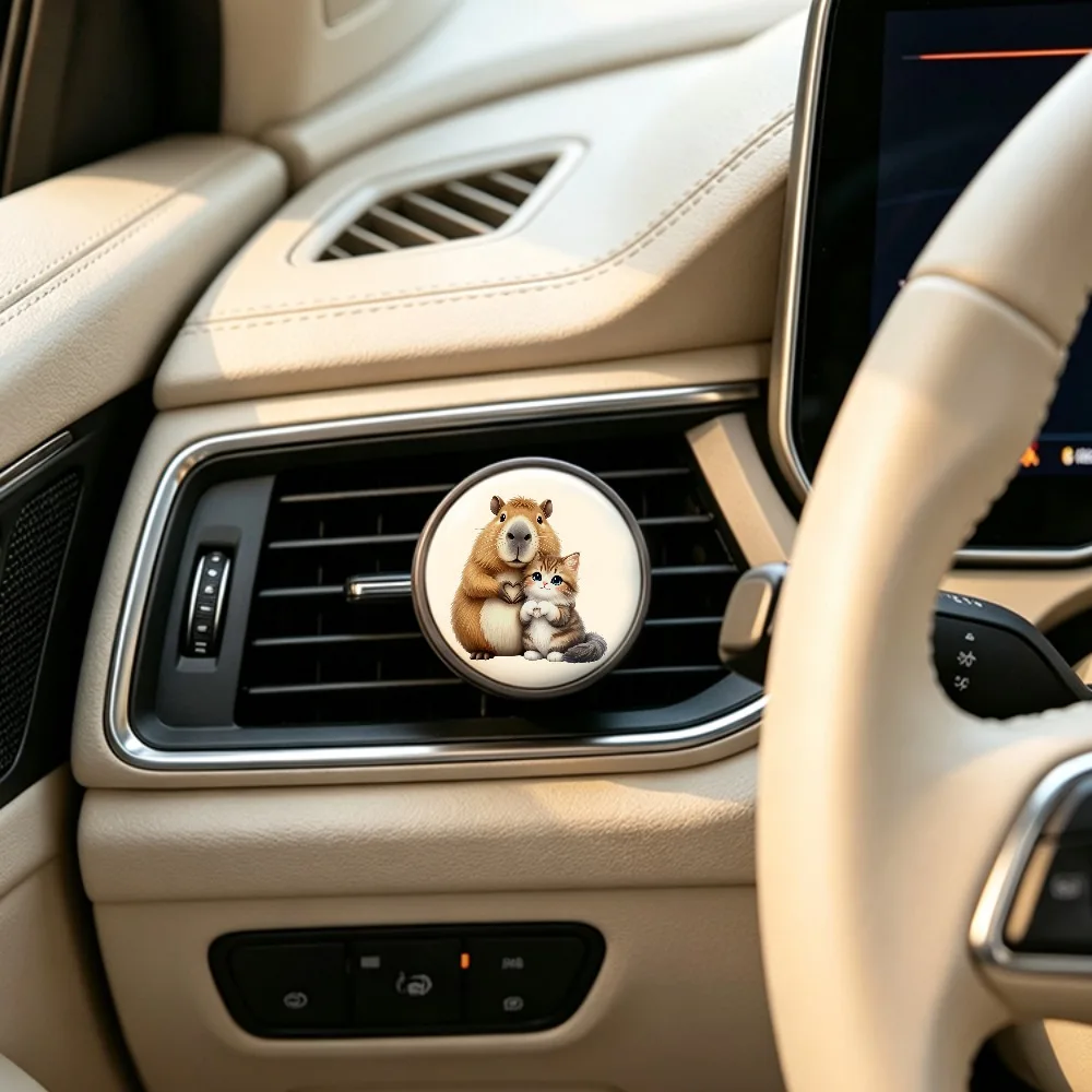 Creative Funny Animal Cartoon Car Air Vent Clip Decoration Metal Car Interior Decor Unique Birthday Gift for Friends DIY Scent