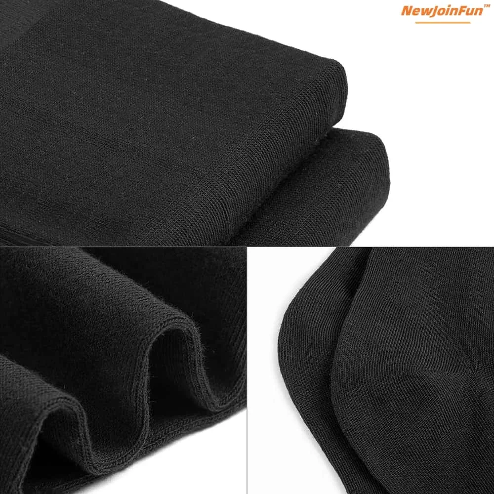 NEWJOINFUN Kaus Kaki Setinggi Paha Hitam Putih Bergaris Musim Dingin Kaus Kaki Panjang Di Atas Lutut Stoking Tebal Penghangat Kaki untuk Wanita Ukuran Besar 3XXXL