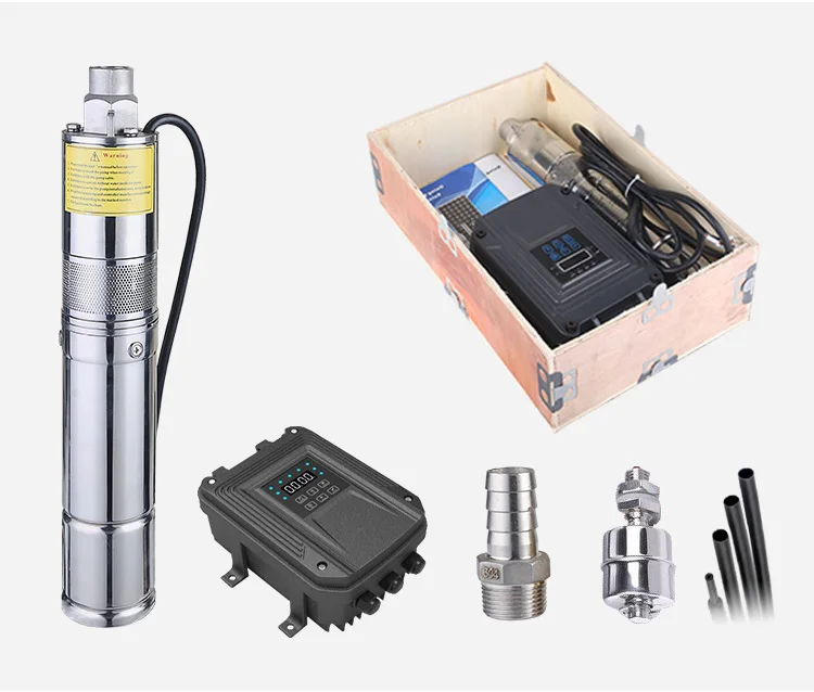 Kit de bomba solar completo com painéis, bomba solar de cabeça de 80m para poço profundo, sistema de bomba de água solar submersível dc para irrigação