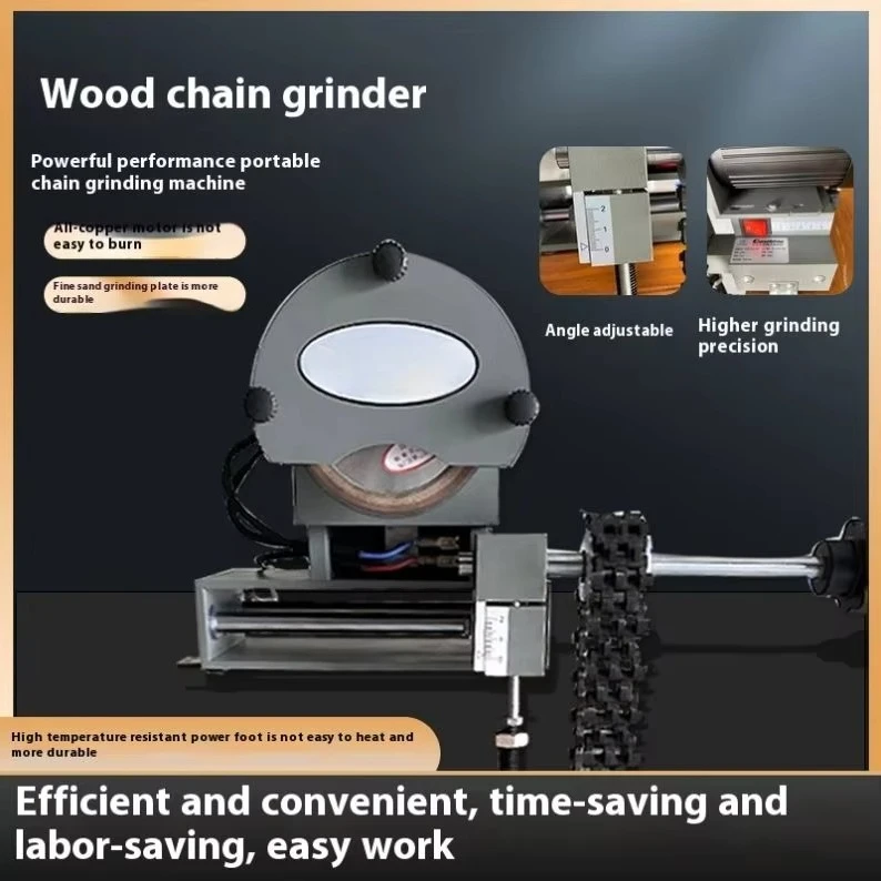 Wood Multifunctional Chain Sharpener with Square Hole Grinding Machine New  Core Component Motor Woodworking Machinery