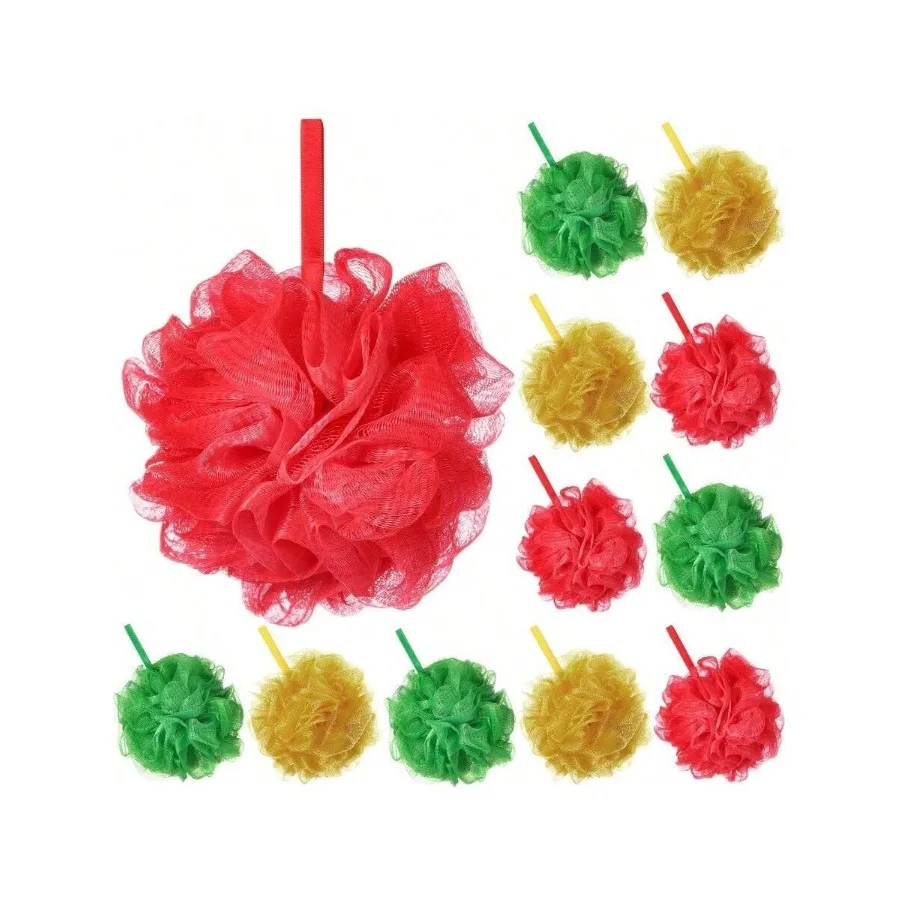 

【New style】XAPY 12 Pcs Thaning Bath Loofah Onge Harvest Loofah Eoliating Body Scrubber Shower Onge 50g Mesh Shower Pouf Balls G