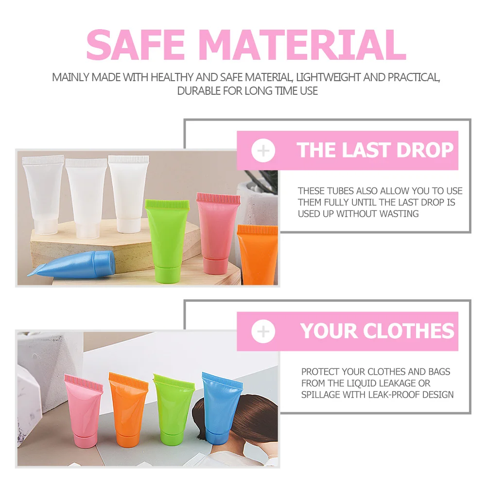 

30Pcs Empty Lotion Dispensing Tubes Refillable Travel Squeeze Bottles Leak Proof Travel Lotion Containers Facial Hand