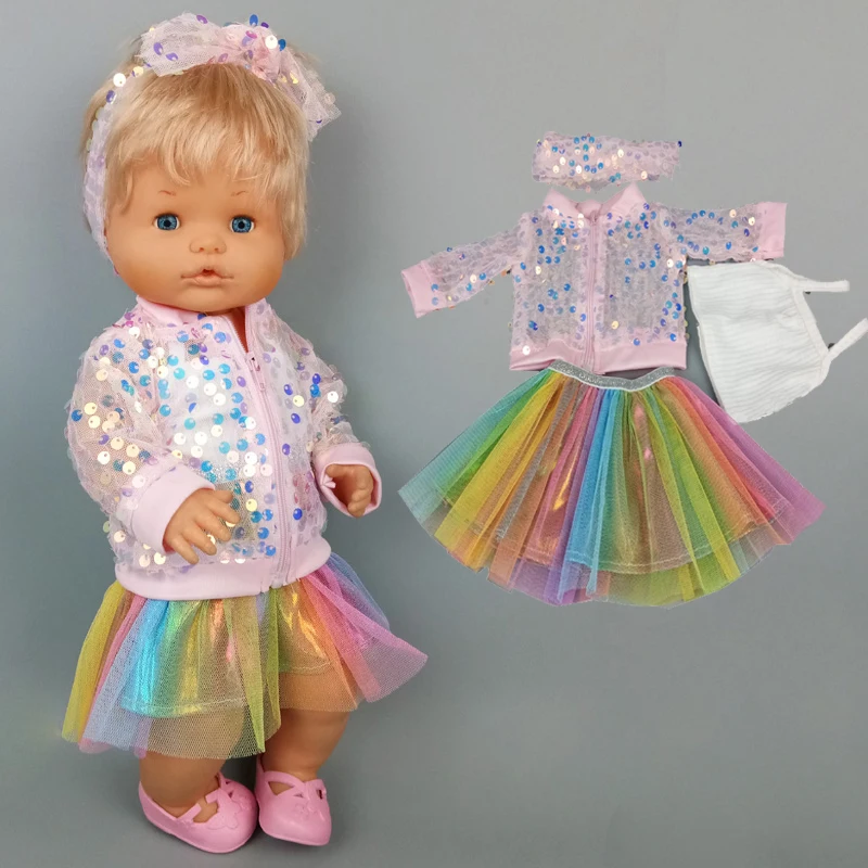 16 Inch Baby Doll Winter Dress with Hat for 38cm Nenuco Doll Clothes Ropa Y Su Hermanita Doll Red Fleece Dress
