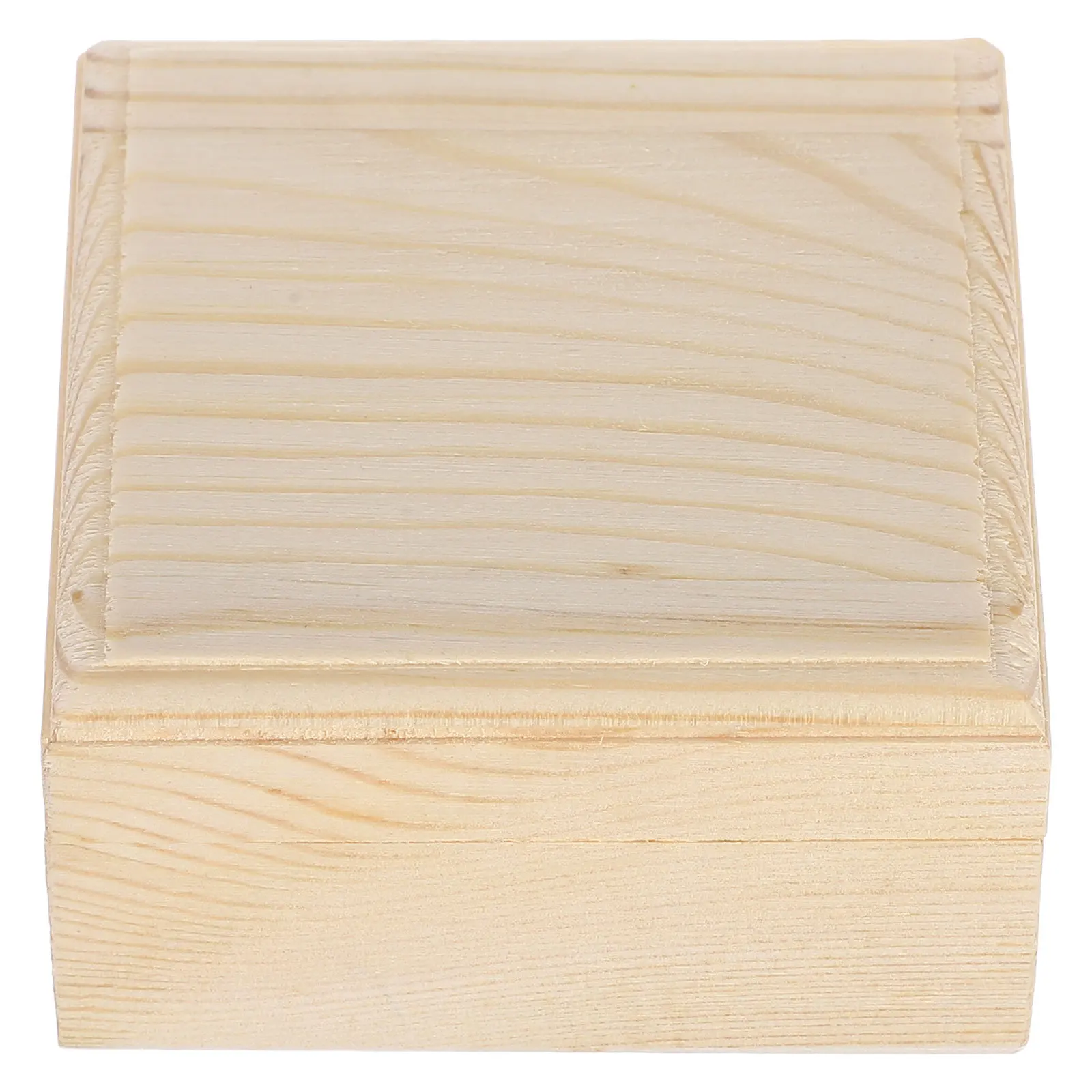 

Magnetic Jewelry Box Small Square Wooden Trinket Container Hinged Lid Storage For Keepsakes Treasure Decorative