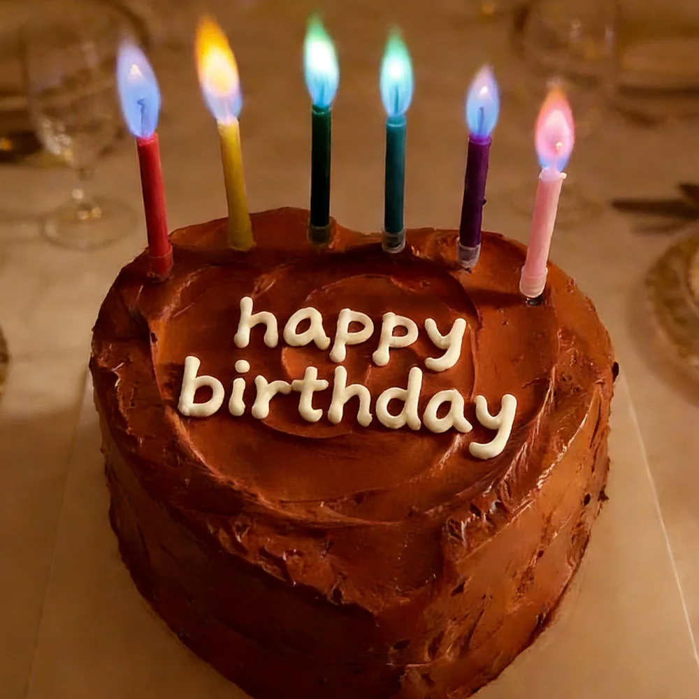 Colorful Flame Birthday Candles Rainbow Wish Candles Cake Decorations Suitable for Birthdays