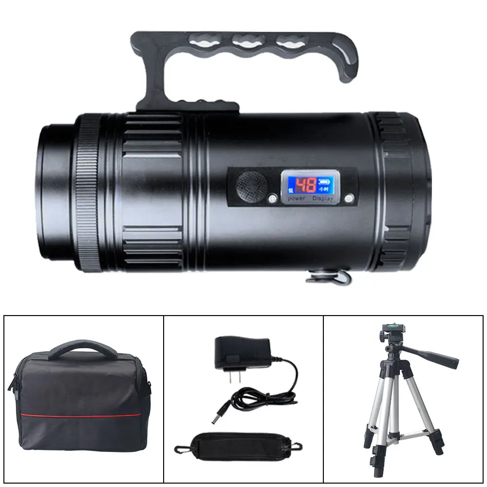 Rechargeable 50W Powerful Searchlight 16200mAh Flashlight  Emergency Searching light with Tripod Outdoor Tactical Fishing Light