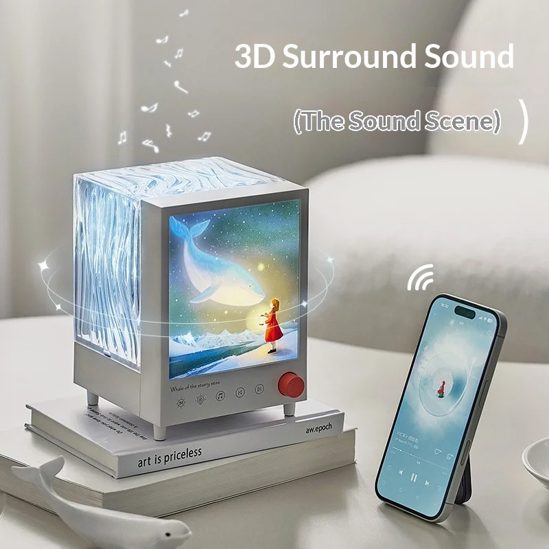 Sleep Sound Machine with Aurora Light – 7 Soothing Sounds, Bluetooth 5.3 Speaker, 10H Battery, Bedside Night Lamp