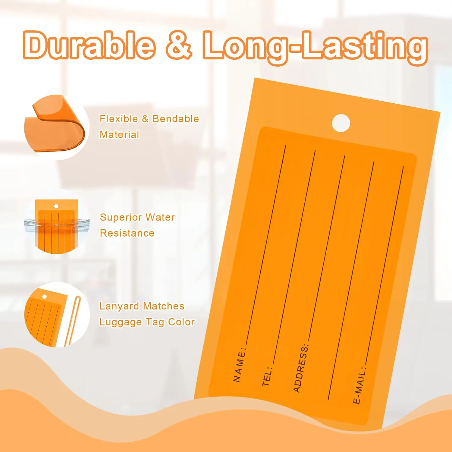Luggage Tags for Suitcases, Airplane Travel Essentials, Vacation Must Haves, Name Tags for Home & Office Accessories Gifts