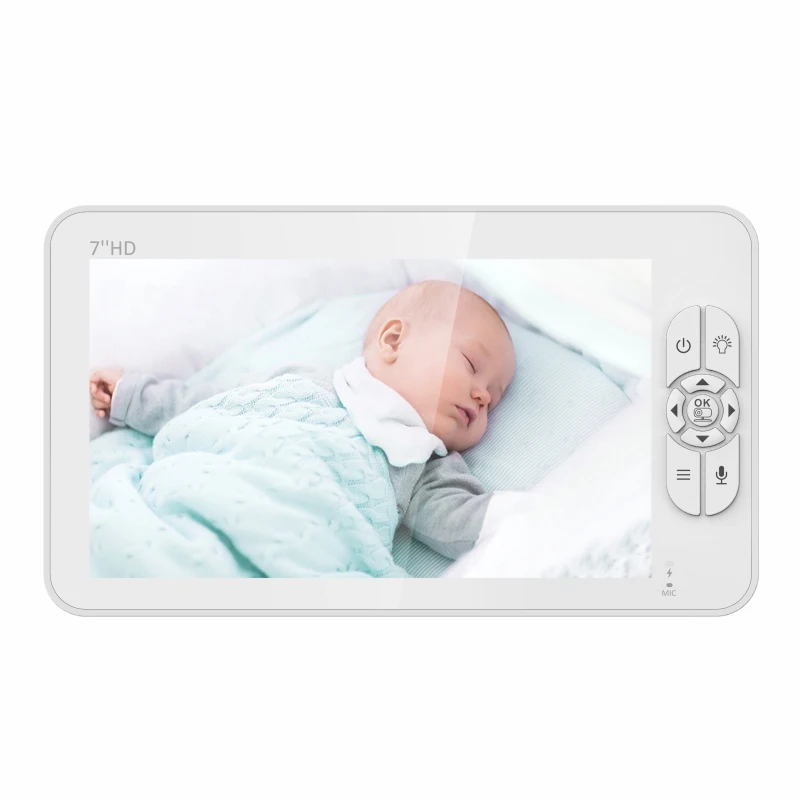 7Inch IPS Screen 360Degree Wireless PTZ Baby MonitorTemperature Display Nanny Cam Two Way Audio Intercom Babysitter Video Camera