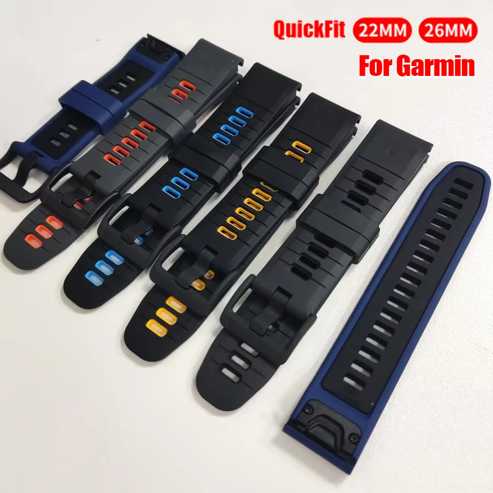 QuickFit 26 mm 22 mm Uhrenarmband für Garmin Fenix ​​8 7X 6X Pro 47 mm 51 mm/Quatix/Tactix8/Enduro 3/Epix Pro/Instinct 2X Silikonarmband
