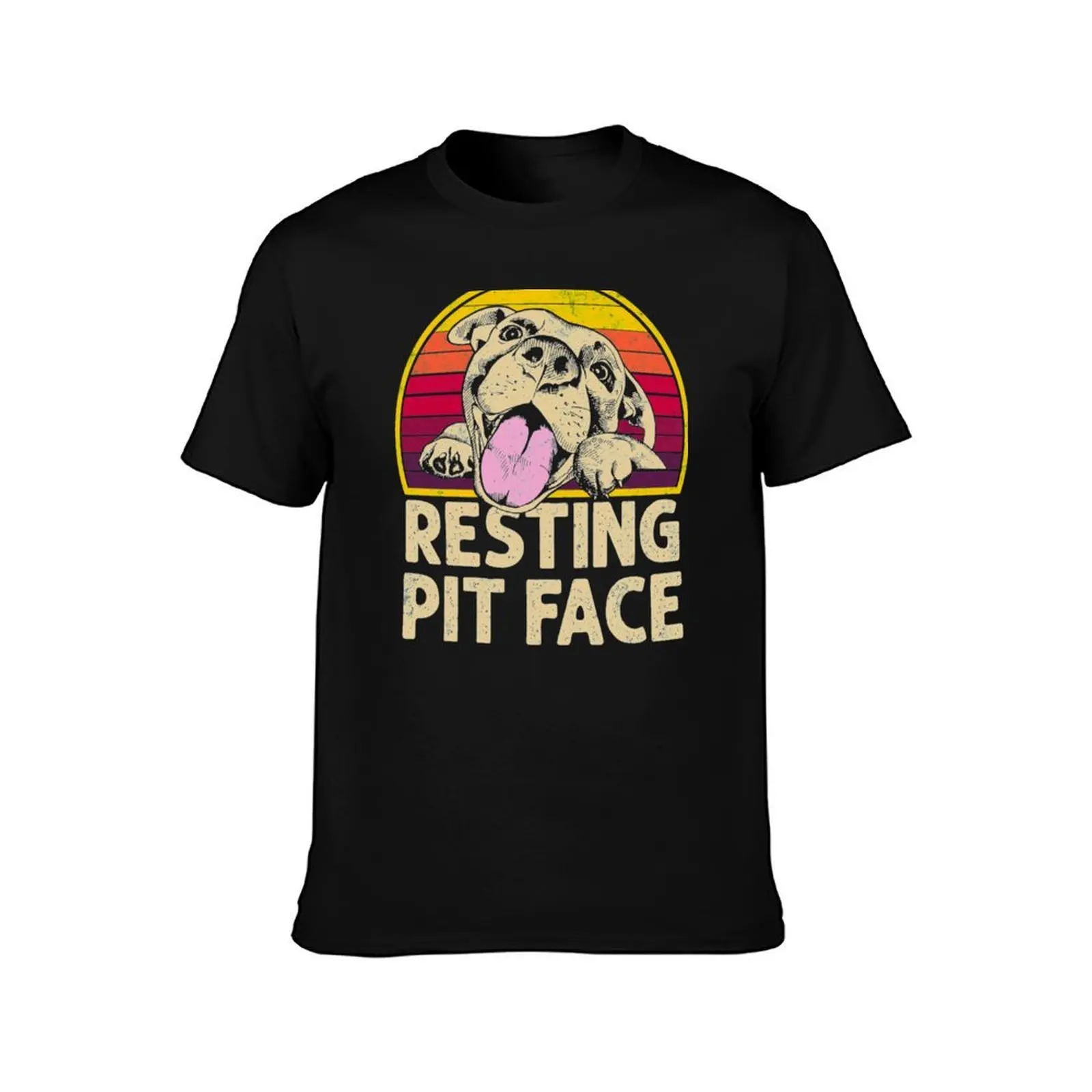 Dog Pitbull Resting Pit Face Funny Gift For Pitbull Lovers T-Shirt man t shirt luxury T-Shirt