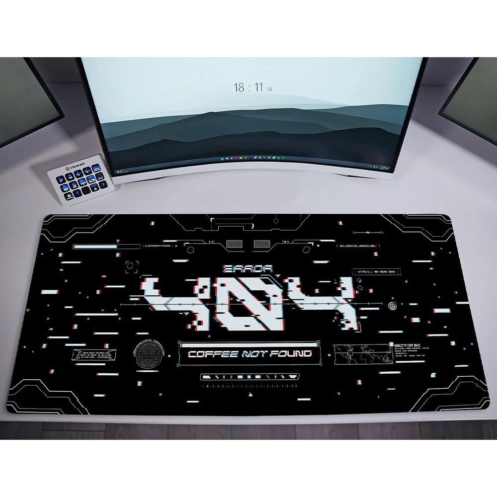 Black 404 Coffee White Mouse Pad Large Desk Mat Gaming Mousepad Anime Playmat Laptop Office Accessories Mouse Mat Desktop Mats