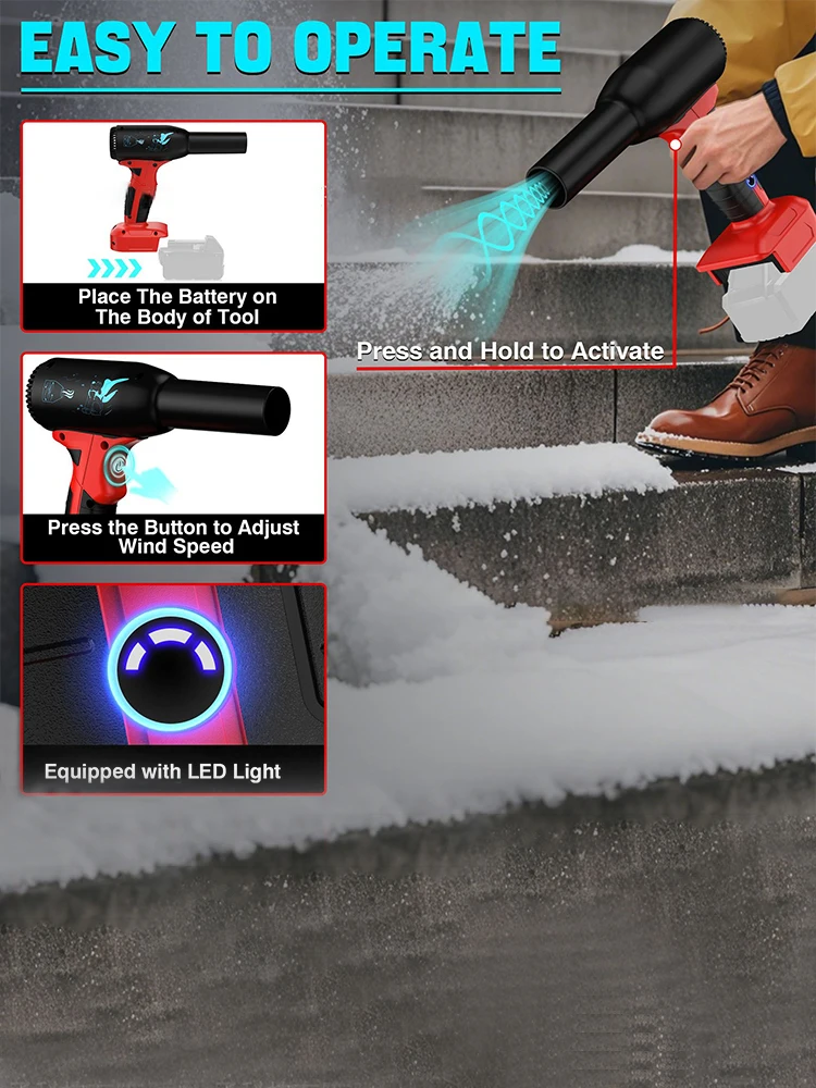 Jet Blower Portable Powerful Turbine Fan for Makita/Dewalt/Milwaukee 18V 20V Battery Cordless Air Blower Hair Dryer