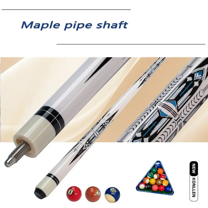 

High-Quality Maple Pool Cue with 13mm Tip and White Grip - Professional Billiards Cue