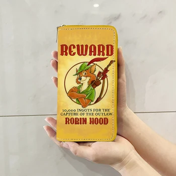 Disney Robin Hood W7580 Anime evrak cüzdan karikatür fermuar sikke çanta rahat çantalar kart depolama çanta Unisex hediye