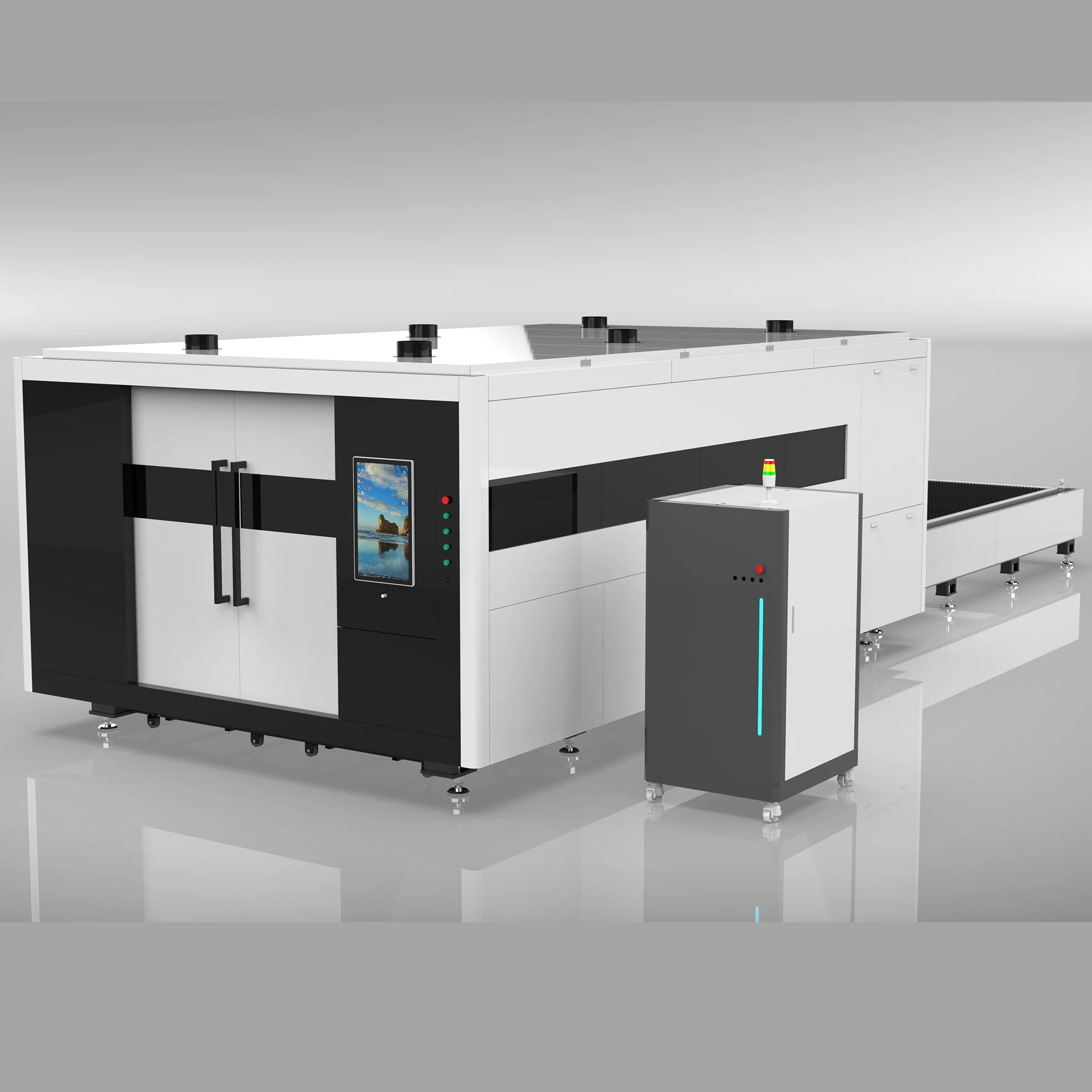

Double Table Cnc Fiber Laser Cutter for Metal Stainless Steel Sheet Aluminum 5mm 10mm 20mm 3015 Cutting Machine 12kw 6kw 3kw