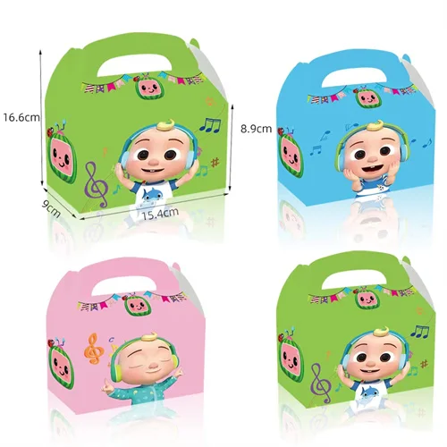 Cartoon Familie Cocomelon Happy Birthday Party Deko-Set Tischdecke Teller Becher Geschenk Ballon Kuchen-Set Kinder-Party-Zubehör – Detail 12