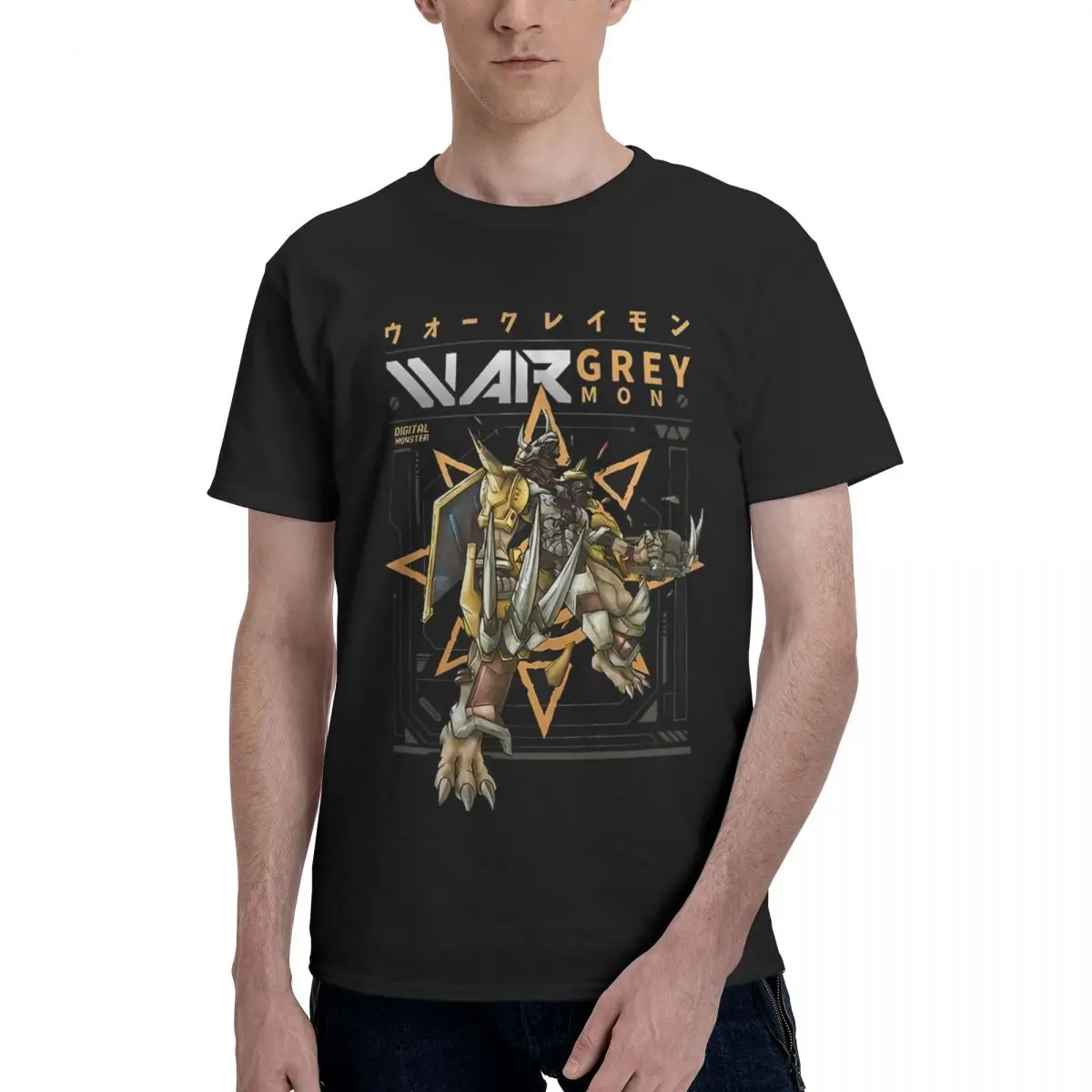 

Wargreymon 100% хлопок, повседневная дышащая удобная одежда, забавная футболка для мужчин, мужская одежда
