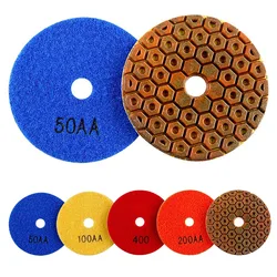 1PC/4PCS Super 4 Inch Polishing Pads Copper Bond Wet Polishing Pad For Granite Marble Concrete Floor Grinding Discs