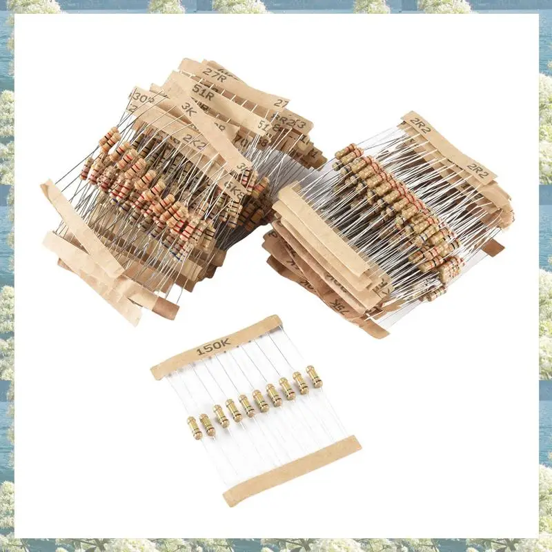 جديد-500 قطعة 50 قيم 1/2 واط 0.5 واط 5% مقاومات فيلم الكربون مجموعة متنوعة #1