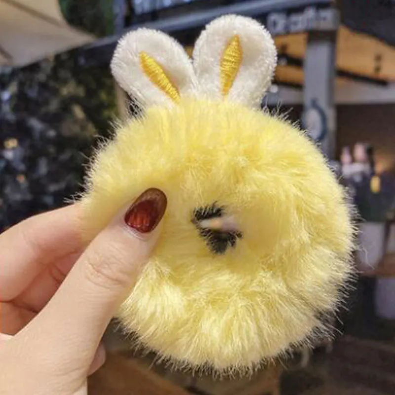 Sweet Imitation Rabbit Fur Rabbit Ears Scrunchies Elastic Hair Bands Girls Women Fur Fluffy Hair Ropes Plush Hair Accessories