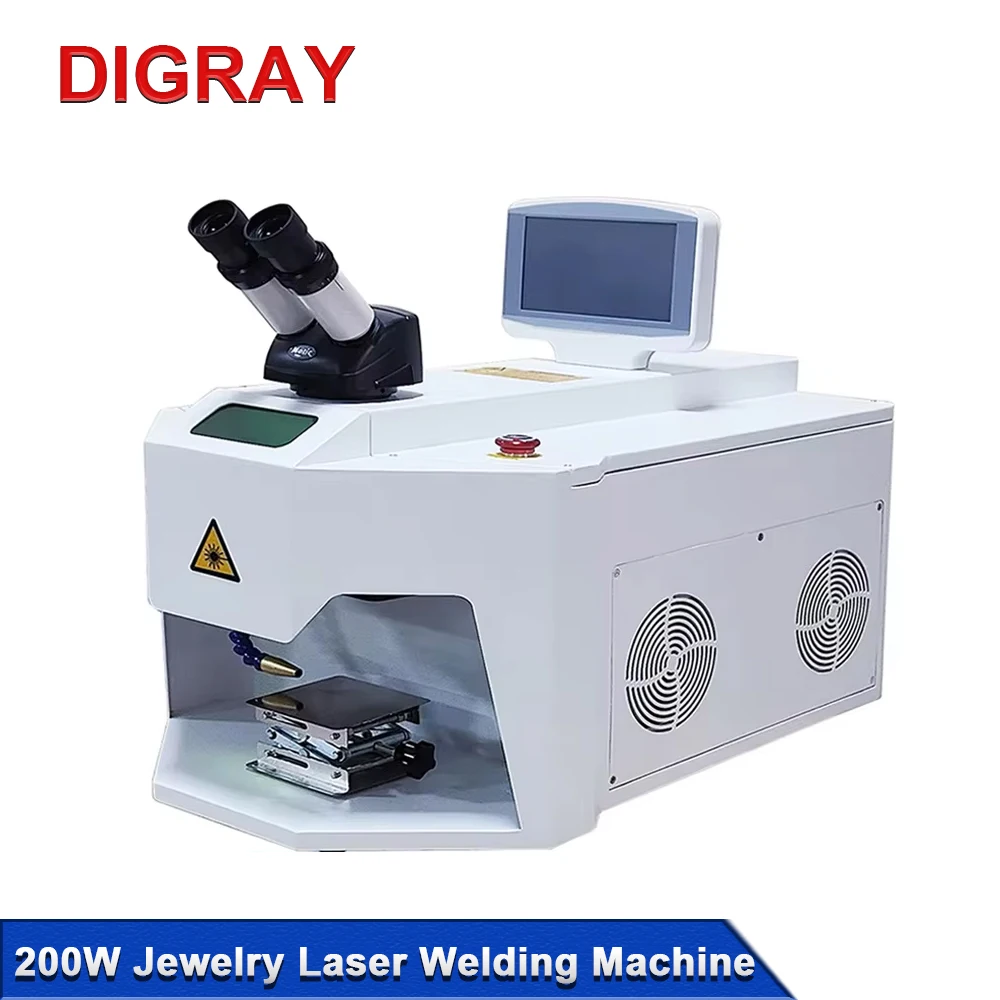 DIGRAY 200W Jewelry Laser Spot Welding Machine Laser Soldering With HD CCD Microscope for Gold Silver Chain Ring Pendant Denture