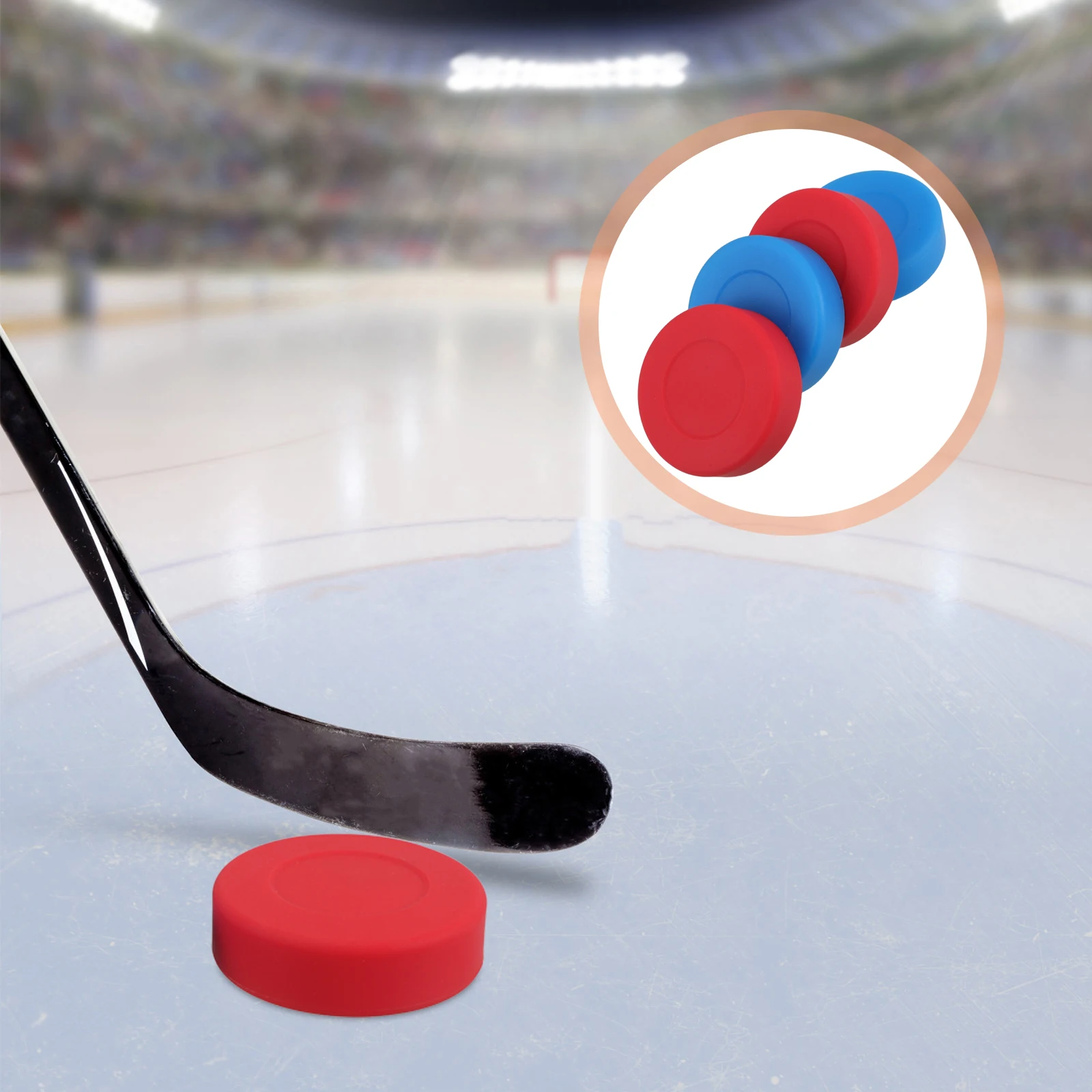 

4pcs Matte Finish Ice Durable Pvc Standard Size For Street Field Training Hockey Pucks For Synthetic Ice Plastic Hockey Pucks