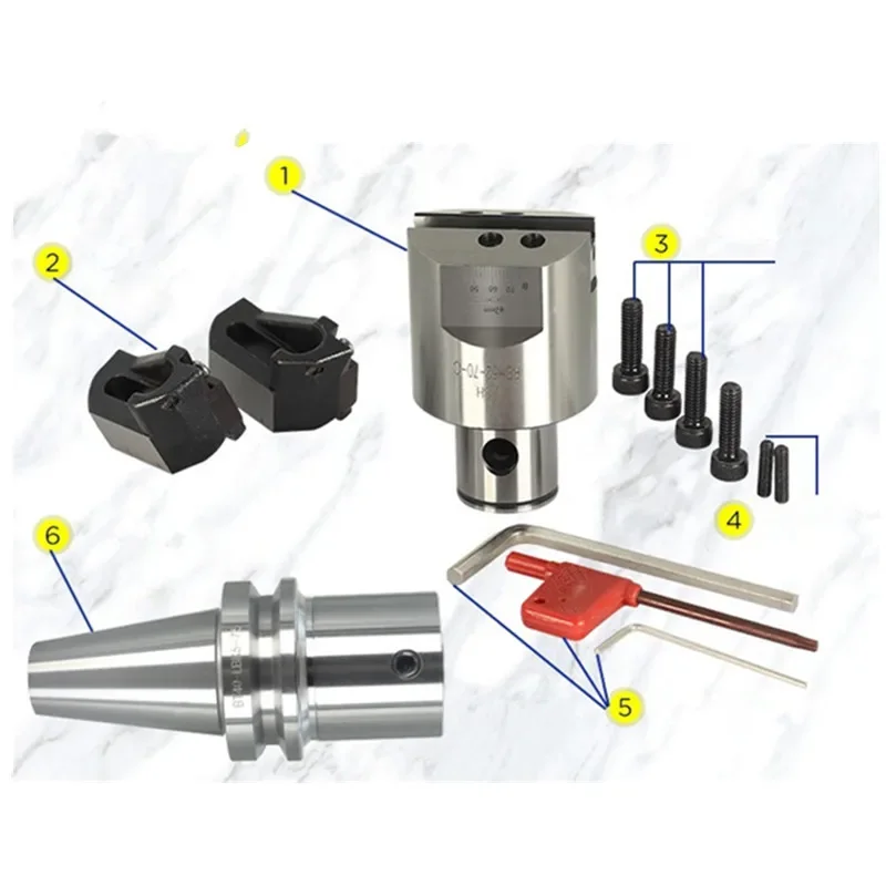 Lidar com BT30 e alta precisão RBH25-33 Cortador de cabeça chata áspera e suave de bits duplo usado para furos profundos, para inserção, ferramenta chata