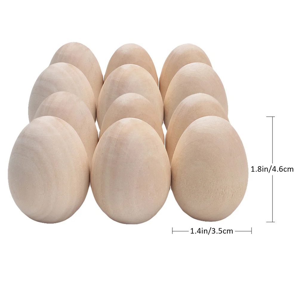 12개 나무 달걀 천연 나무 실물 같은 시뮬레이션 어린이용 DIY 페인팅 그래피티 공예 선물 몬테소리 교육용