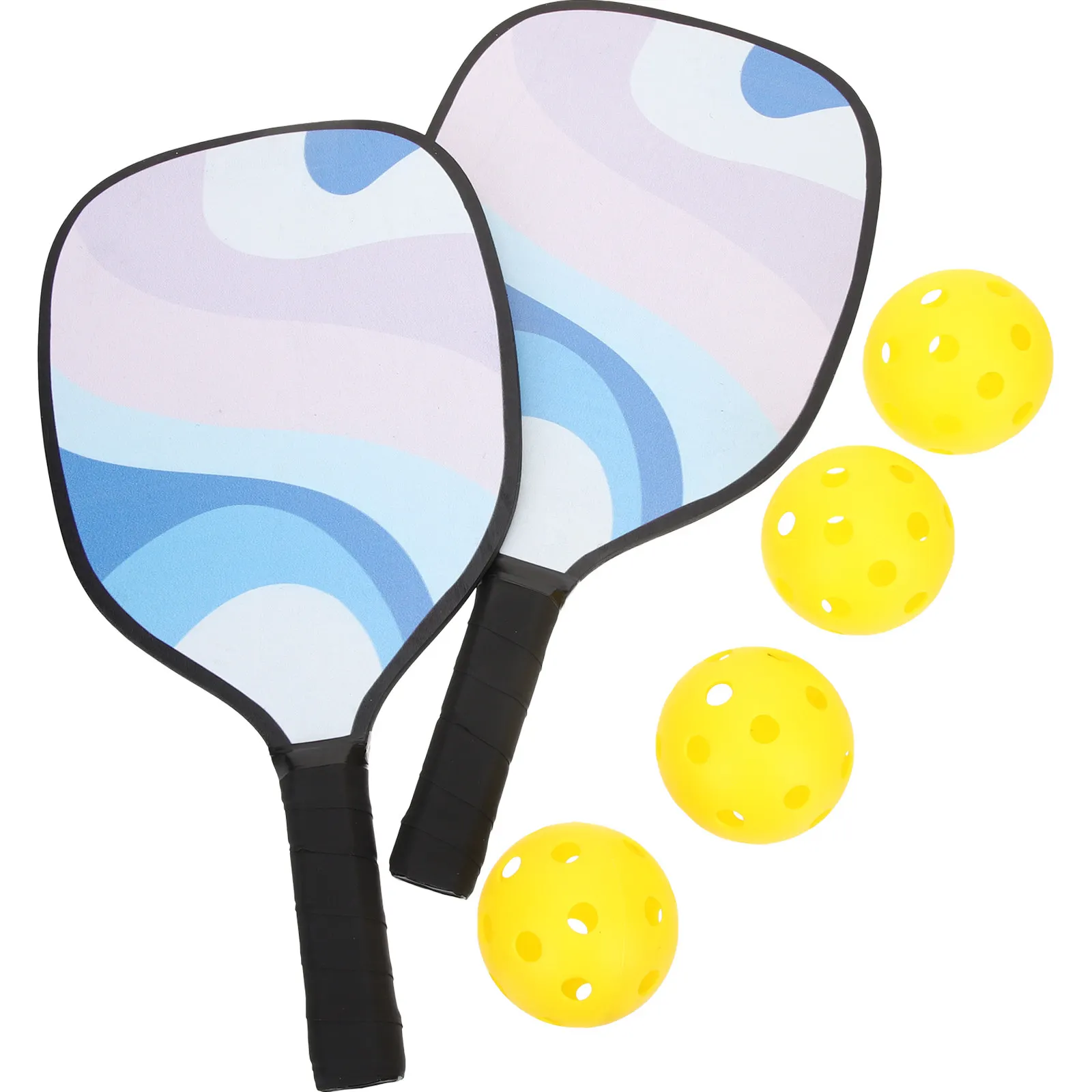 1Set Pickleball Kit Children Adult Size Rackets Balls Sturdy Portable Outdoor Indoor Practice Set Training Sports Fitness