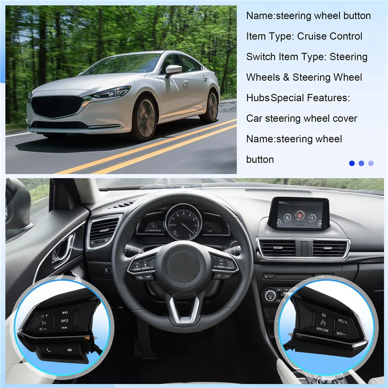 

Отличные кнопки круиз-контроля на руле, переключатель управления Res для Mazda 3 Axela Mazda 6 Atenza CX-3 CX-9 CX-5 CX4