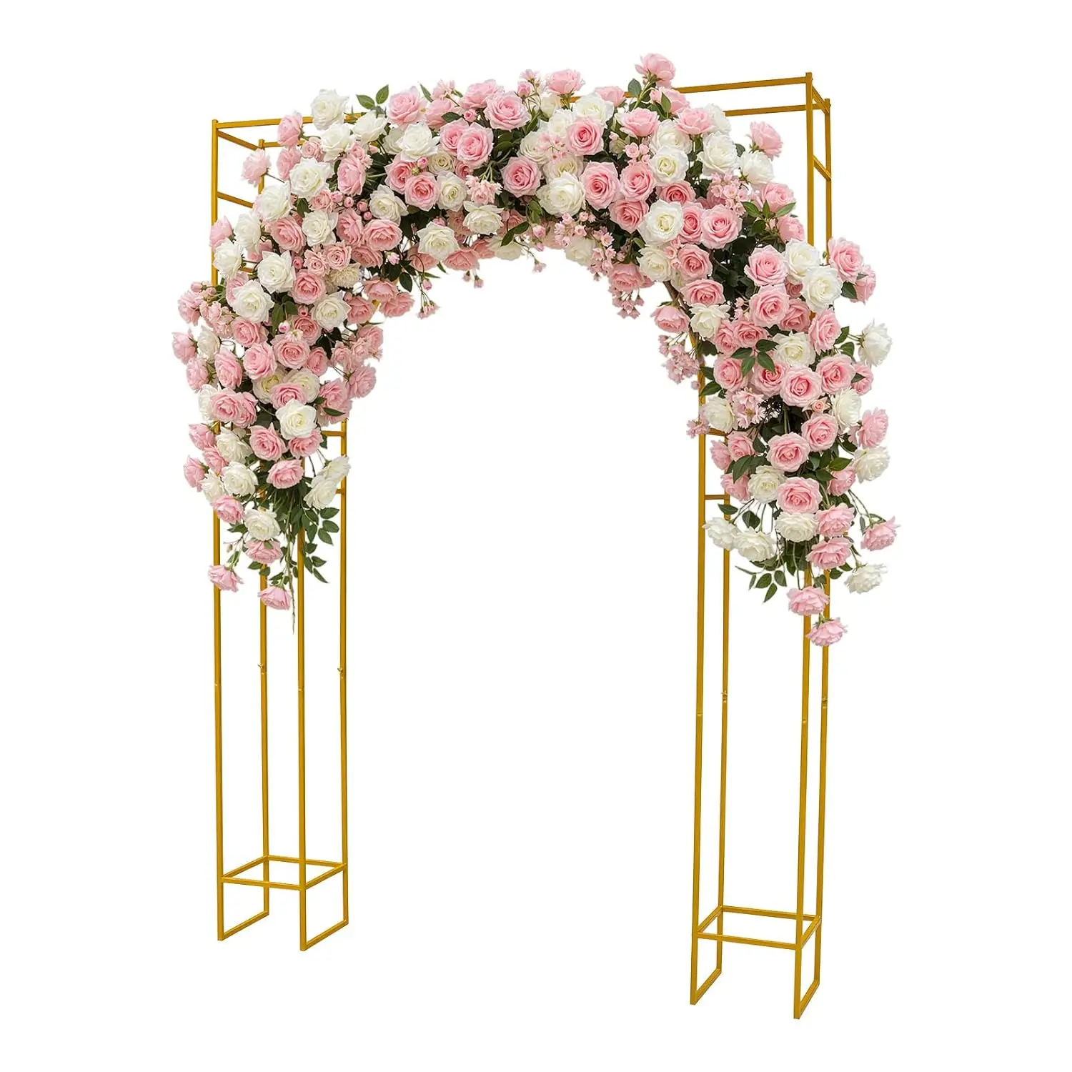 

Gold Metal Wedding Arch Backdrop Stand Balloon Garden Arbor Frame Party Photo Decoration 5.9x8.2ft, Customized