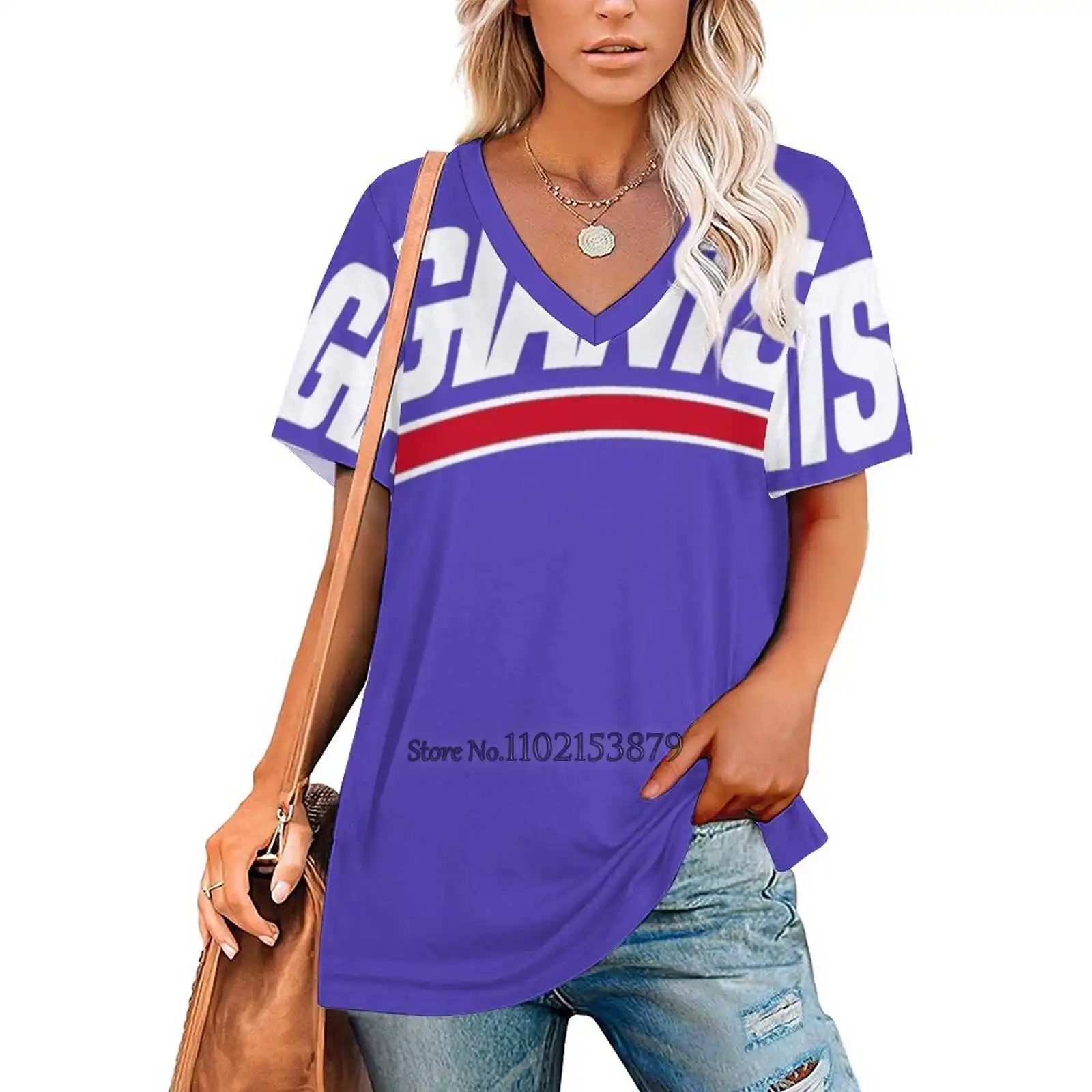 Giants Women Print T-Shirt Summer Casual Tops Streetwear T Shirt Boho Ladies Top Giants Teams Clubs Hobbies Entertainment