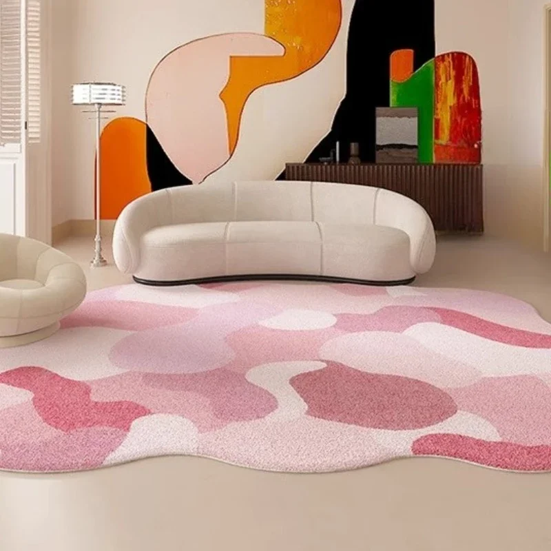 Dopamine Color Bedroom Decor Pink Carpet Fluffy Soft Lounge Floor Mat Thicken Plush Rug Irregular Shapes Carpets for Living Room