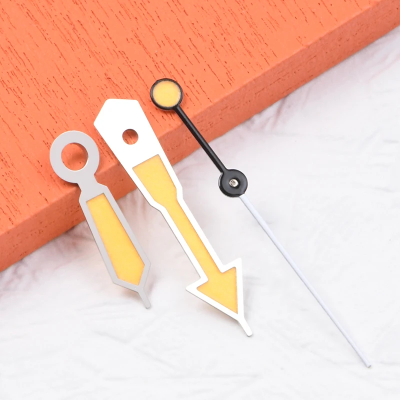 SKX007/009 タートル 6105/6309 時計針スチールオレンジ超発光フィットセイコー NH35/NH36 自動巻きダイビング時計の針