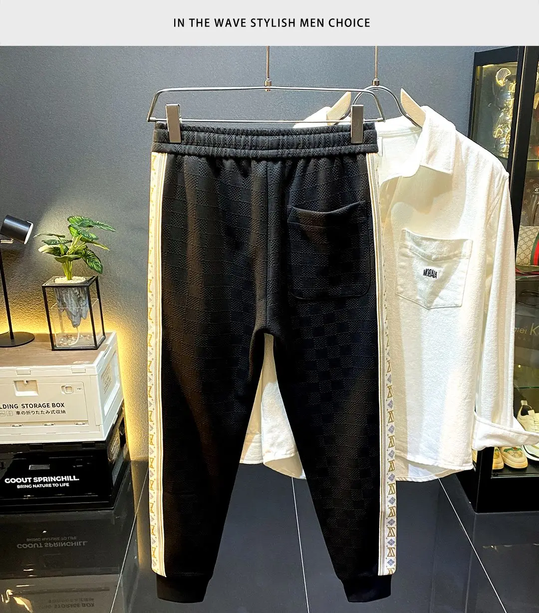 Trendy brand sports sweatpants men's American heavy loose casual pants autumn and winter Harlan trousers