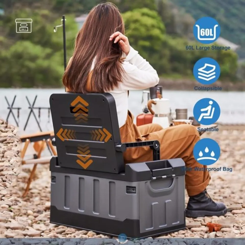 1pc Outdoor camping box car mounted household camping storage box storage box arge capacity storage chairs Fishing Tackle Boxes