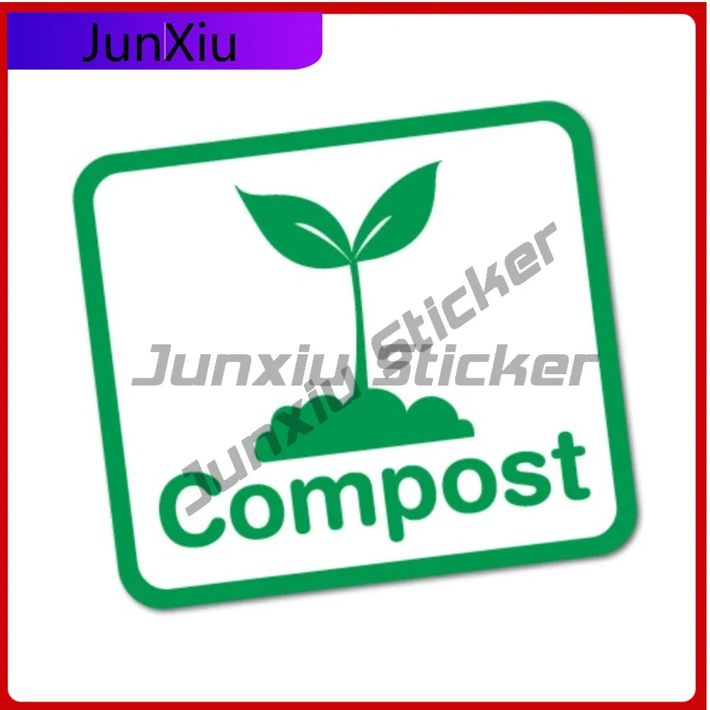 

Compost Bin Food Waste Home Sticker Decal Safety Sign Vinyl Vintage Waterproof Decoration Car Laptop Window Bumpe