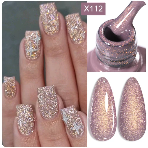 Imagen 2 del producto LILYCUTE 7ML esmalte de uñas de Gel con purpurina dorada plateada 125 colores moda profesional salón Otoño Invierno manicura uñas barniz de Gel UV