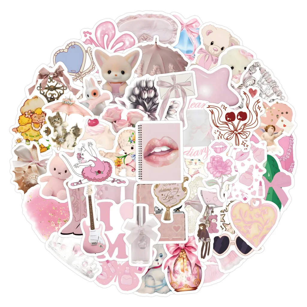 60 Pcs New Style Coquette Graffiti Stickers - Waterproof Decals for Luggage, Notebooks, Scooters, Water Cups, Backpacks