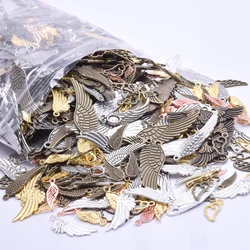 Mulitstyle Angel Wings Metal Alloy Six Color Mix Wing Charms Pendants for Jewelry Making DIY Handmade Craft Findings Supplies