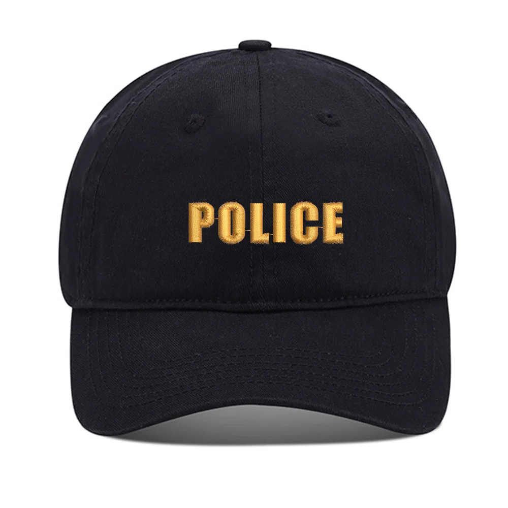 

Lyprerazy Baseball Hat Police Officer Unisex Embroidery Baseball Cap Washed Cotton Embroidered Adjustable Cap